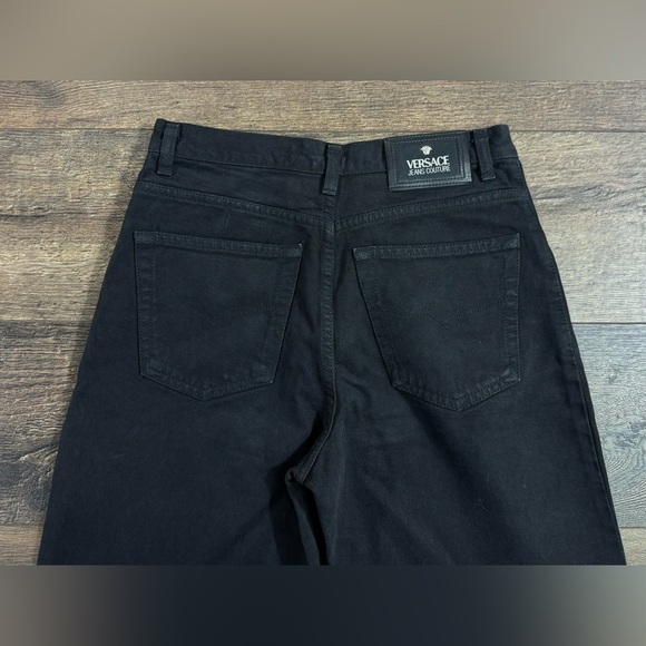 NWOT Vintage Versace Black Straight Leg Jeans - Picture 4 of 10